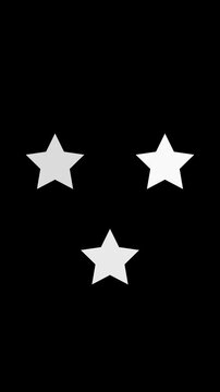 Three star loading animation in triangle formation, looping progress indicator