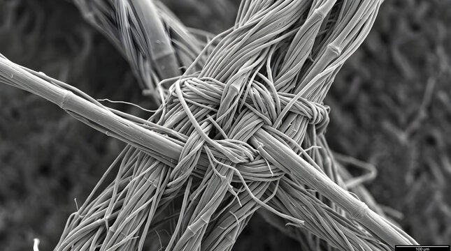 Woven Fibers Under Electron Microscope