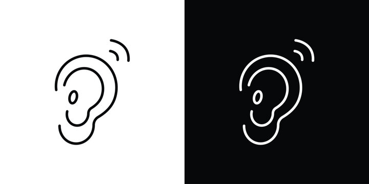 Assistive listening systems icon vector symbol bundle