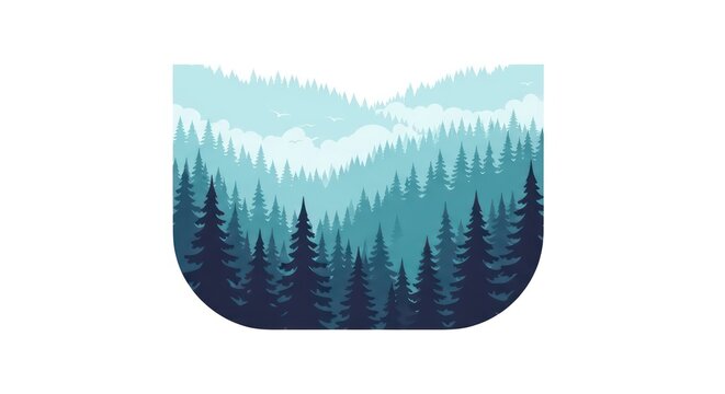 serene forest landscape with pine trees.