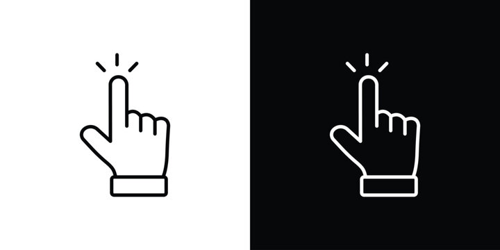 Clicking finger icon vector symbol bundle