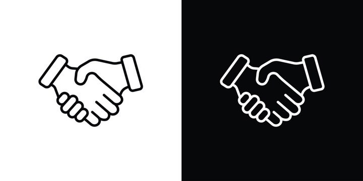 Deal handshake icon vector symbol bundle
