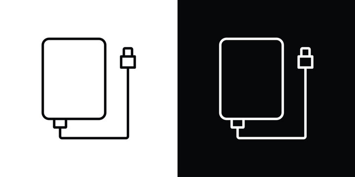 External hard drive icon vector symbol bundle