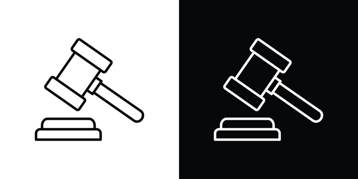 Gavel icon vector symbol bundle