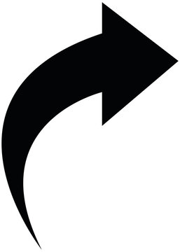 Curved Arrow Up Right Icon Transparent PNG, Arching Forward Share Navigation Pointer Symbol