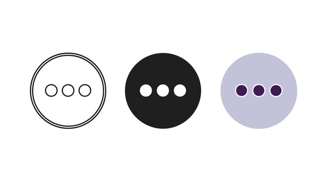 More options menu dots icon set design: Glyph and solid icon set - Icon vector - Editable line icons. Vector illustration