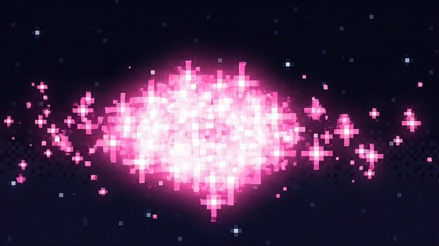 Set of Pixel Art Pink Magic Particle Effects for Game Design and Fantasy Visuals
