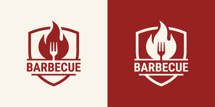 Barbecue vector logo design with a modern, simple, clean, and abstract style. Icon for businesses, restaurants, and personal branding.