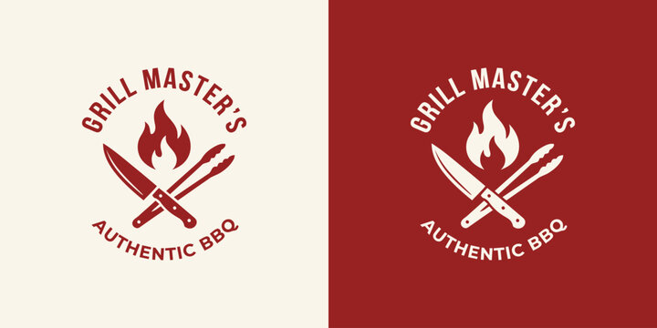 Barbecue vector logo design with a modern, simple, clean, and abstract style. Icon for businesses, restaurants, and personal branding.