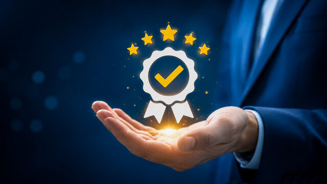 Quality assurance guarantee and customer satisfaction ribbon badge concept.