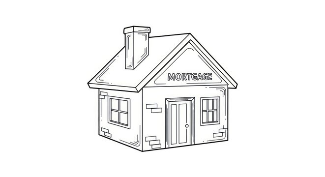 Small house with chimney and door.