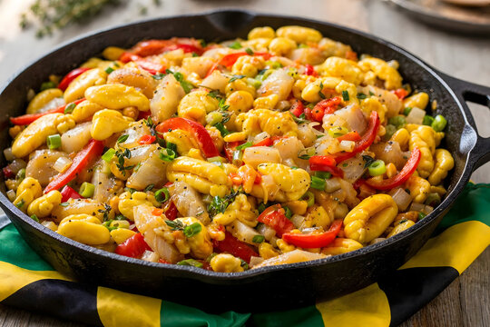Traditional Ackee and Saltfish &ndash; Jamaica's National Dish, Close-Up