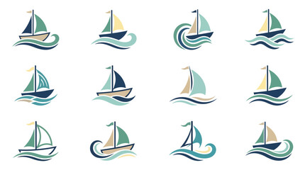 Collection of vintage style airplane illustrations on white background. © sri mukti