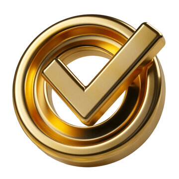 Luxury Gold Check Mark Approval Symbol