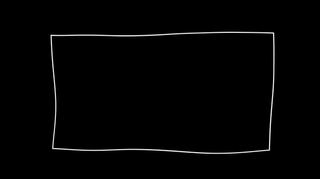Doodle frame with thin white lines, geometric lines with a sense of motion, dark background, 4K video.