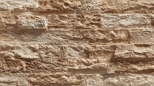 beige sandstone brick texture, layered rectangular pattern with rough finish, seamless composition, rustic material background, product display platform, soft lighting, high resolution detail,