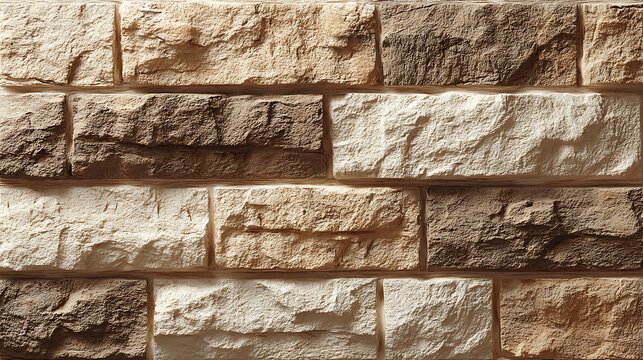 beige sandstone brick texture, layered rectangular pattern with rough finish, seamless composition, rustic material background, product display platform, soft lighting, high resolution detail,