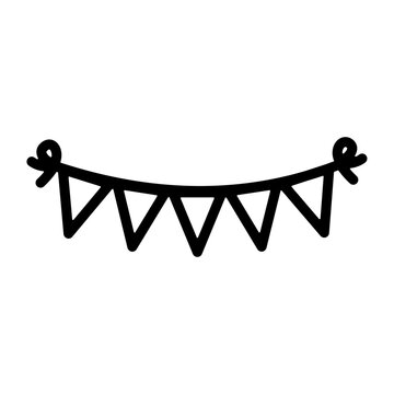 Party garland flags line icon
