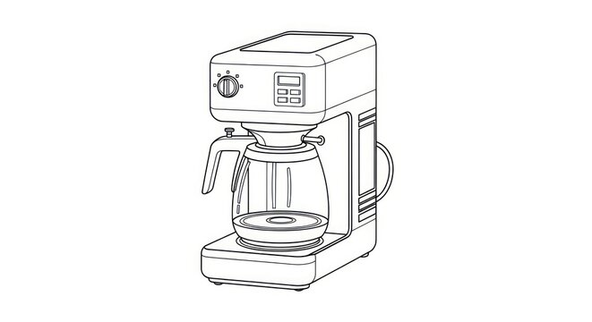 Black and white coffee maker machine.