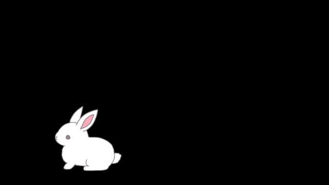 画面下部を走るウサギのループアニメーション素材