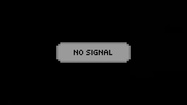 Visual representation of a lost connection, with a prominent message signaling a current data feed interruption on a dark display, indicating a system malfunction or an unlinked source