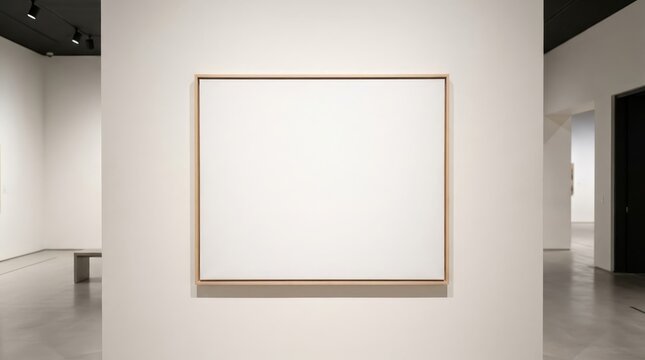Blank Canvas Mockup Hanging on Art Gallery Wall