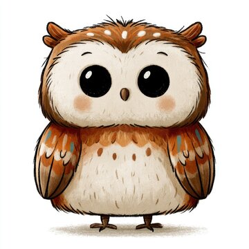 Cute colorful owl doodle illustration
