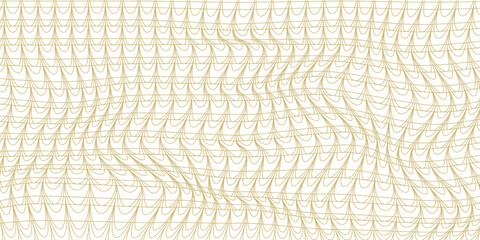 simple golden color fish scale wave pattern vector for banner poster background. © bun ila