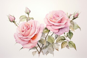 Obraz premium Garland rose painting pattern flower.