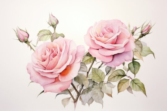 Garland rose painting pattern flower.