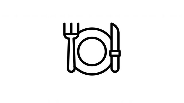 fork and knife animated icon