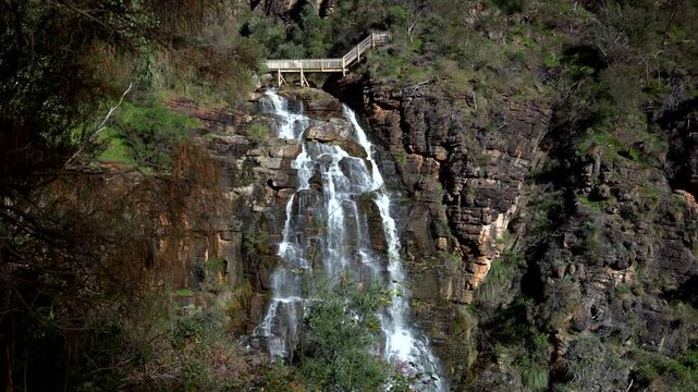 Second Falls framed by bushland at Morialta Conservation Park