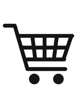 shopping cart icon on white background