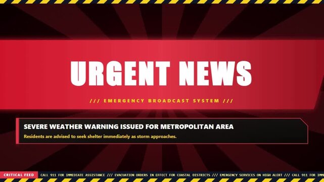 Digital emergency notification layout for critical weather updates and storm alerts