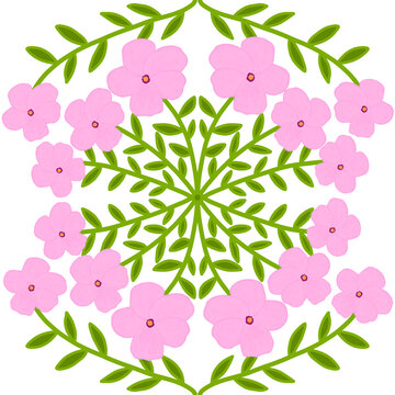 Pink Seamless Flower And Leaves
