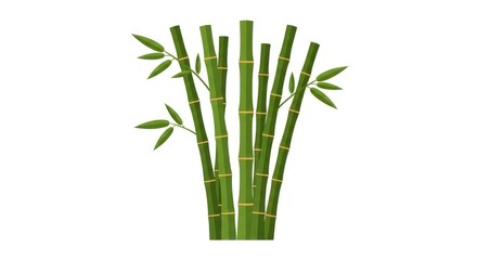 Obraz premium Bamboo plant with green stems.