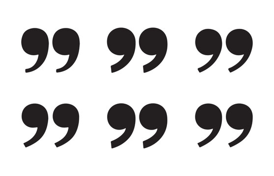Grid of six identical double quote icons for repeating background or web design components.