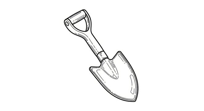 Simple garden shovel tool illustration.
