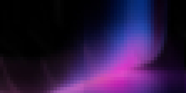 Abstract Pixelated Neon Purple Blue Gradient Background with Digital Glow
