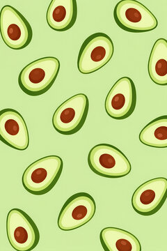 seamless pattern with avocado