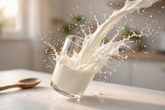 Milk Splash in Glass