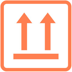 Fototapeta premium Coral This Way Up Packaging Cargo Direction Symbol Icon Isolated on Transparent Background PNG