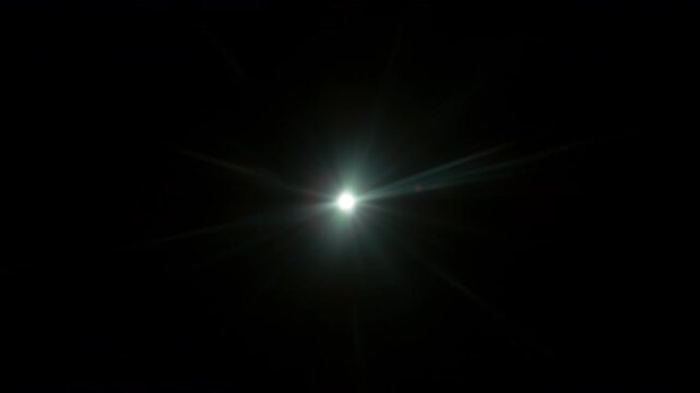 Real Lens Flare Glare Overlay Isolated on Black Background at 1000fps Slow Motion.