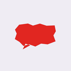 Obraz premium Red speech bubble icon with a tail on a light background, representing speech or conversation