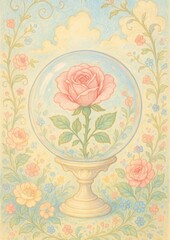 Obraz premium Enchanting floral globe illustration