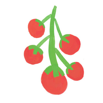Simple cherry tomatoes icon for graphic design