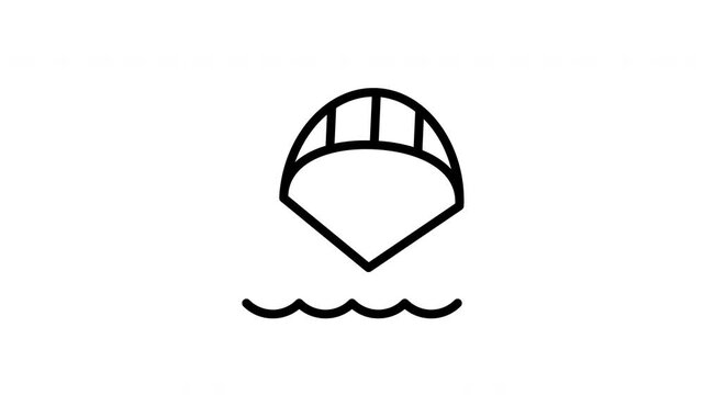 kite surfing animated icon