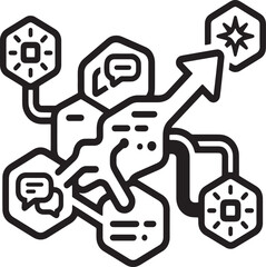 Fototapeta premium AI Data Automation Workflow Growth Arrow Diagram Vector
