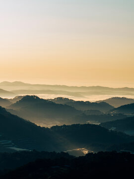 Rolling hills in the early morning