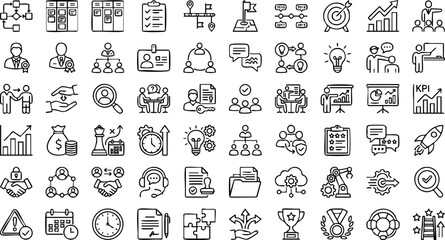 Business strategy and team development hand drawn sketch icon collection with business, strategy © MINA